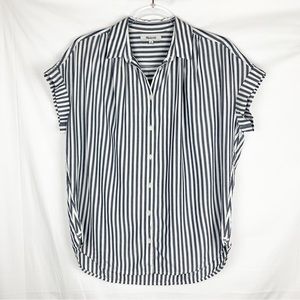 Madewell Central Shirt in Ballard Stripe Oversized Fit size XS